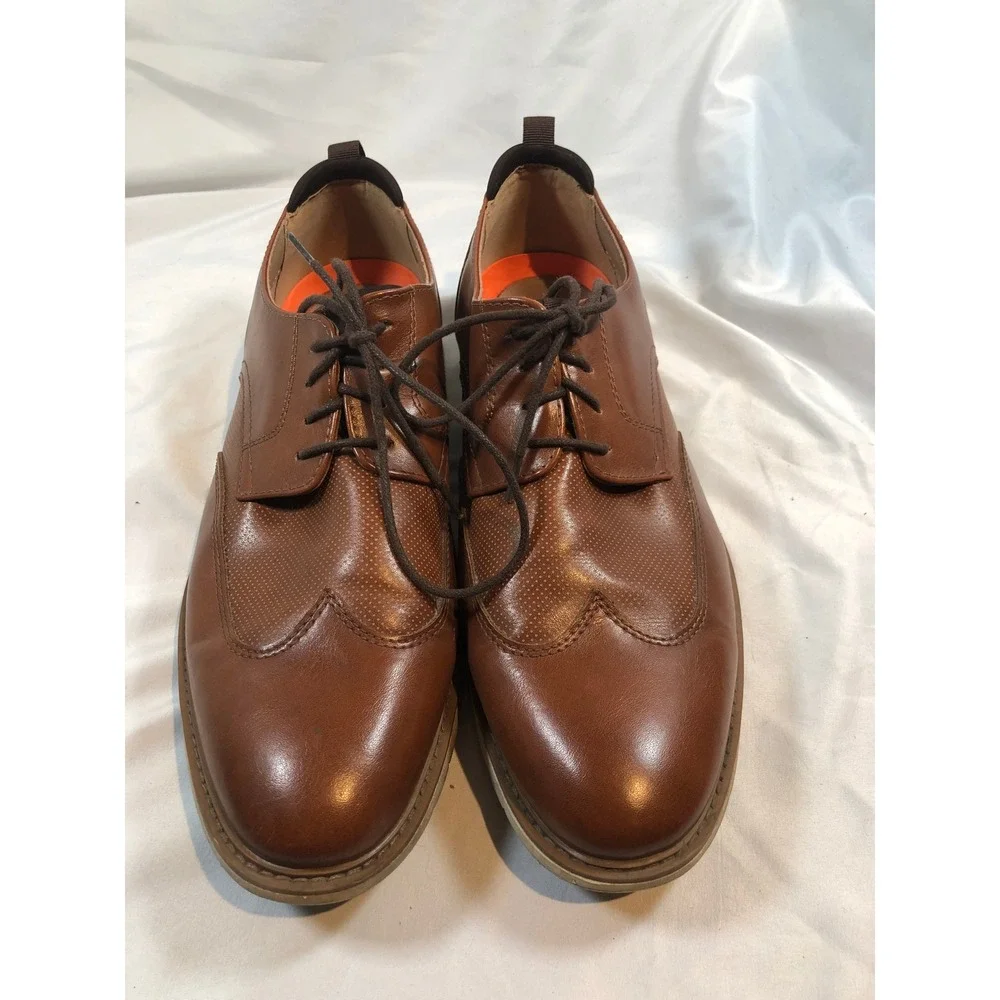 Mix No. 6 Finlee Mens Brown 4-Eye Low Top Wingtip Oxford Shoes Sz 13M 6M-FINLEE